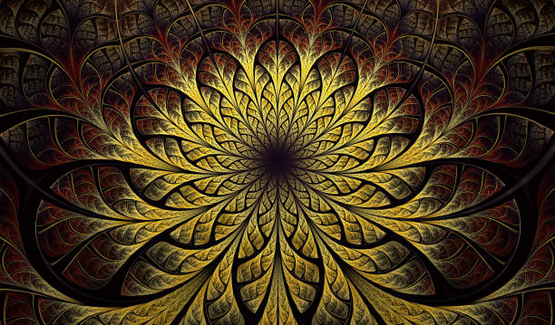istock Colorful Symmetrical fractal flower. Digital artwork for creative graphic design. Floral pattern 1126955960