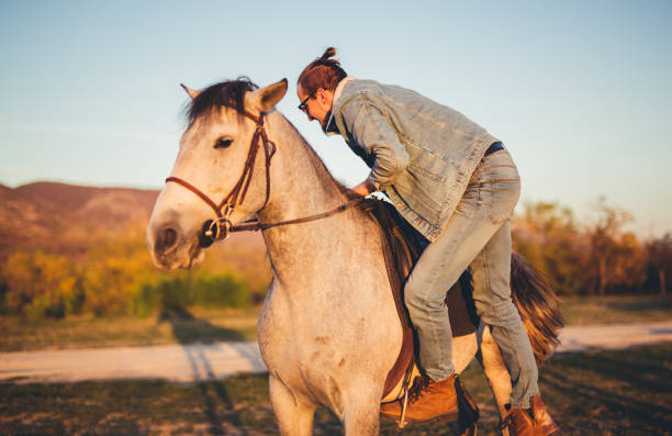 istock Horse ride at sunset 1126961127