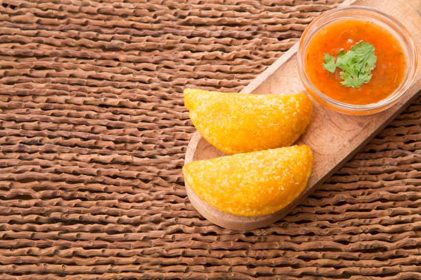 istock Colombian empanada with spicy sauce 1126961279