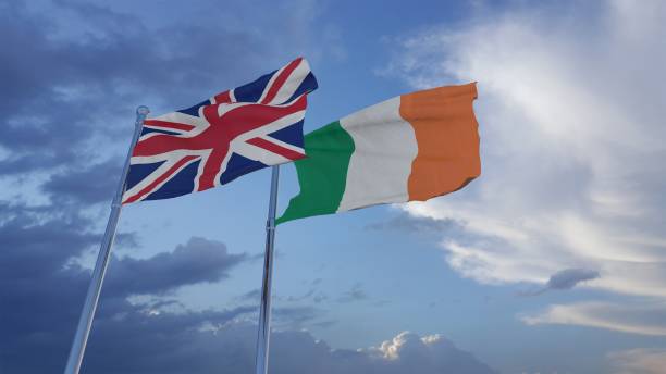 bandiere nazionali di regno unito, gran bretagna e irlanda - filmati stock di illustrazioni 3d - irish flag foto e immagini stock