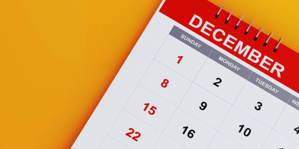 istock Red December 2019 Calendar On Yellow Background 1126964571