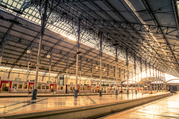 Lisbon, Portugal - September 11, 2014: Interior of Oriente Station in Lisbon, Portugal, Europe