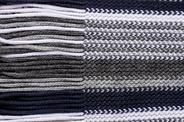 istock Small and dense knitted texture knitting threads of blue shades. Fine knitting texture. 1126970501