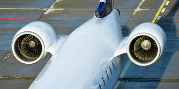 istock Two engines at the tail of a passenger aircraft 1126971909