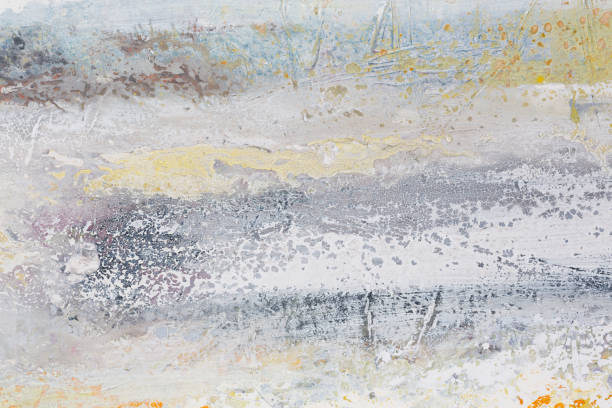 istock Abstract painting. Grey line, sky. Oil drawing. 1126972934