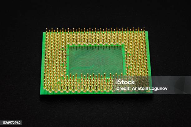 Contacts Of The Processor For The Personal Computer Stock Photo - Download Image Now