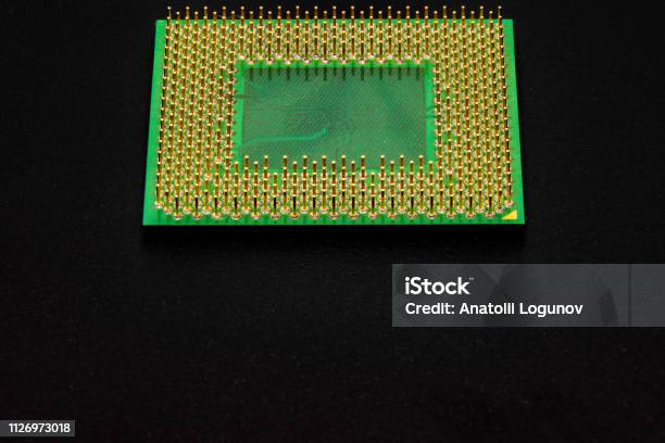Contacts Of The Processor For The Personal Computer Stock Photo - Download Image Now