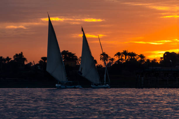 istock Arabic Feluccas on the river Nile at Luxor 1126974216