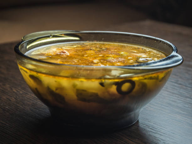 istock Solyanka in a glass plate 1126977414