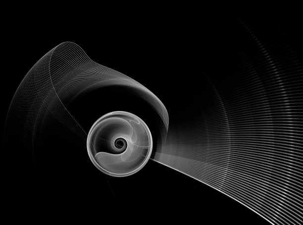 istock Abstract fractal element in rotational motion pattern for your design. Isolated on black background. 1126978934