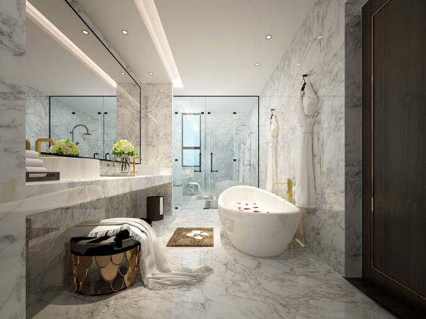 istock 3D Render of Luxury Bathroom 1126984283