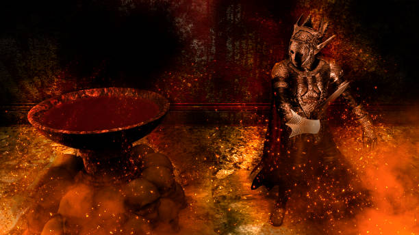 istock 3D rendering of a Warrior at Bloody background 1126986246