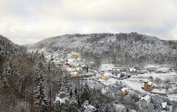 istock Winter landscape in czech city of Decin on 29th december 2014 1126993473