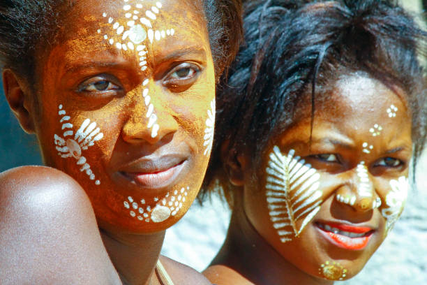 istock Woman with traditionally painted face, Madagascar 1126996348