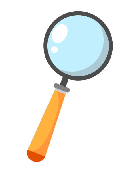 ilustrações de stock, clip art, desenhos animados e ícones de magnifier search icon-gear sign,magnifier sign-research illustration-zoom. vector illustration on white background - magnifying glass
