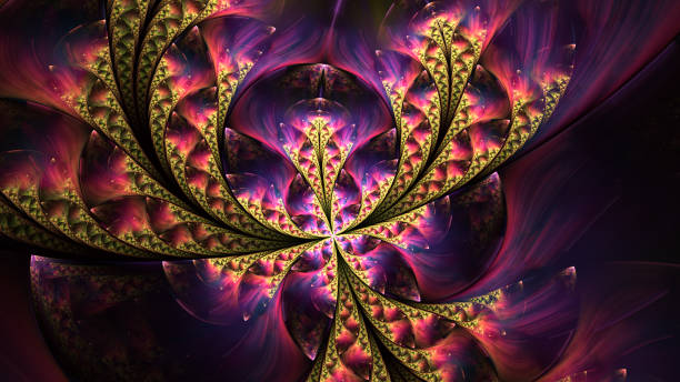 istock Beautiful fractal flower or butterfly with glowing elements. 1126997581