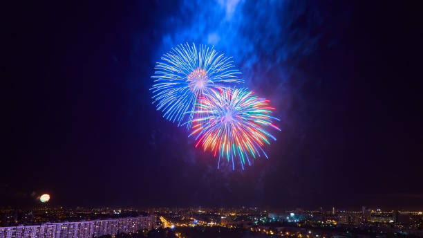 istock The beautiful firework over city at night. 1127002706