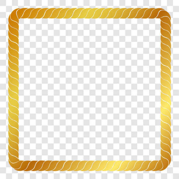 Vector Square Frame from Golden rope for Your Element Design at Transparent Effect Background Square Frame from Golden rope for Your Element Design at Transparent Effect Background gong xi fa chai stock illustrations