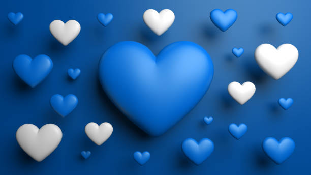 istock Hearts For Valentine's Day Concept On Blue Background 1127005432