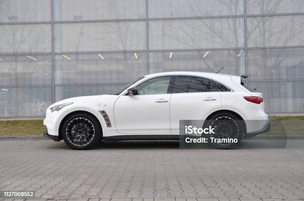 Infiniti Qx70 Vettel Edition On The Street Stock Photo - Download Image Now - Car, City, Luxury