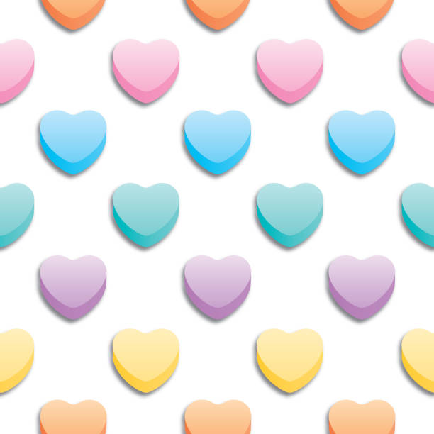 ilustraciones, imágenes clip art, dibujos animados e iconos de stock de dulces corazones de san valentín grande patrones sin fisuras - candy heart candy valentines day heart shape