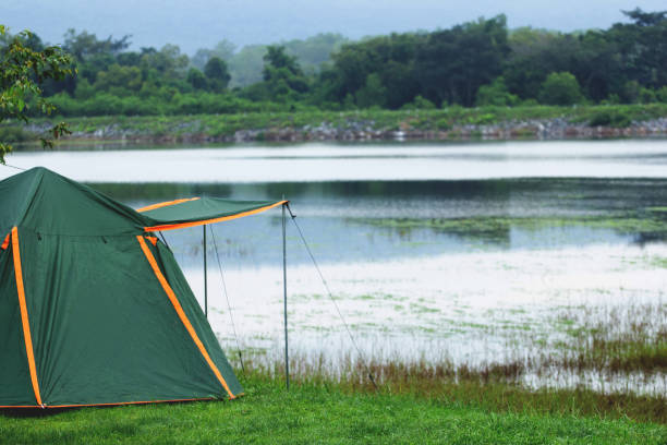 istock Green tents for nature trails. 1127016440