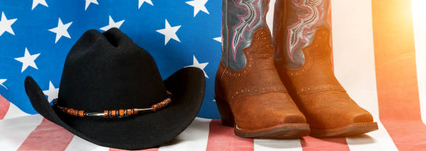 istock Stars and Stripes American flag hat and boots 1127018358