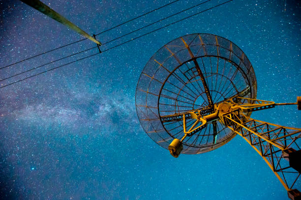 istock Radio telescopes and the Milky Way at night 1127020021