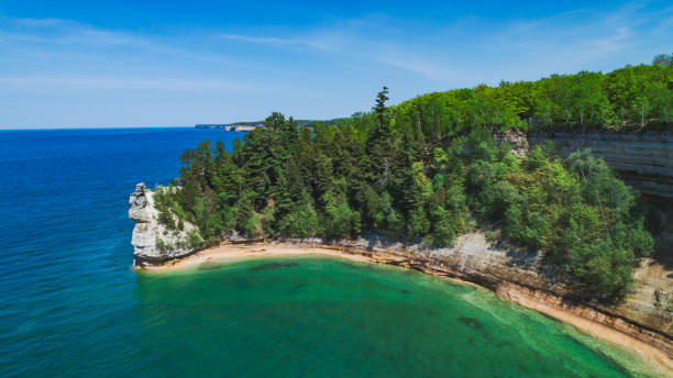istock Twelve mile Beach beach Upper Peninsula Michigan Aerial view summer 1127027832