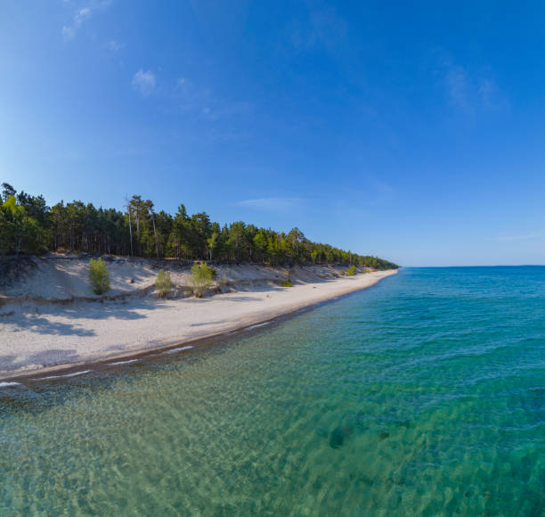 istock Twelve mile Beach beach Upper Peninsula Michigan Aerial view summer 1127027845