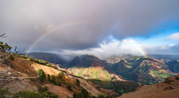 istock Full rainbow over Waime Canyon 1127032338