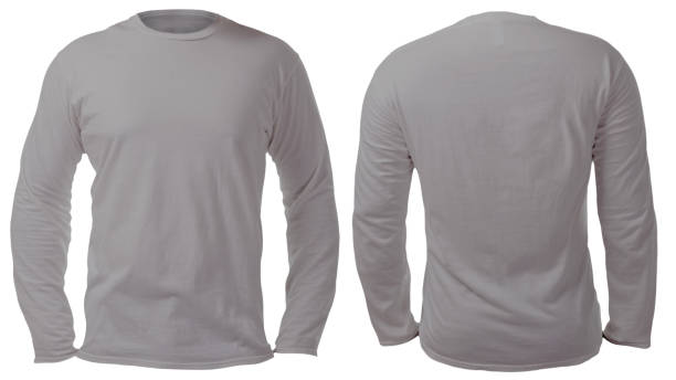 istock Gray Long Sleeved Shirt Design Template 1127036449