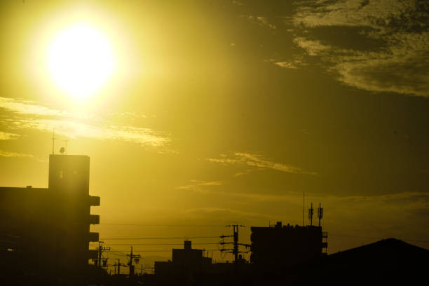 istock Evening and the building of the silhouette 1127036578
