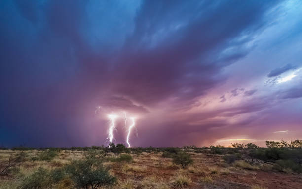 Huge Australian electrical storm A huge Australian electrical storm in the Pilbara outback creighton stock pictures, royalty-free photos & images