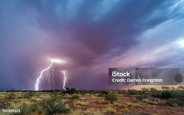 Huge Australian Electrical Storm Stock Photo - Download Image Now - Storm, Outback, Lightning