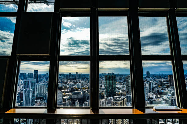 istock Tokyo skyline visible to the Tokyo Tower Observatory through a window of 1127039942