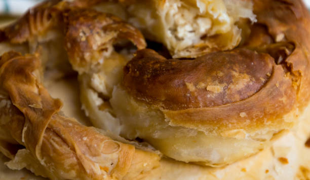 istock Home made banitsa with white cheese - traditional Bulgarian food 1127042425