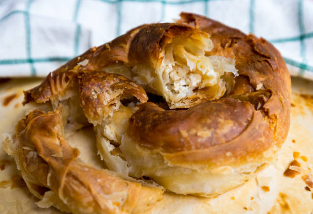 istock Home made banitsa with white cheese - traditional Bulgarian food 1127042437