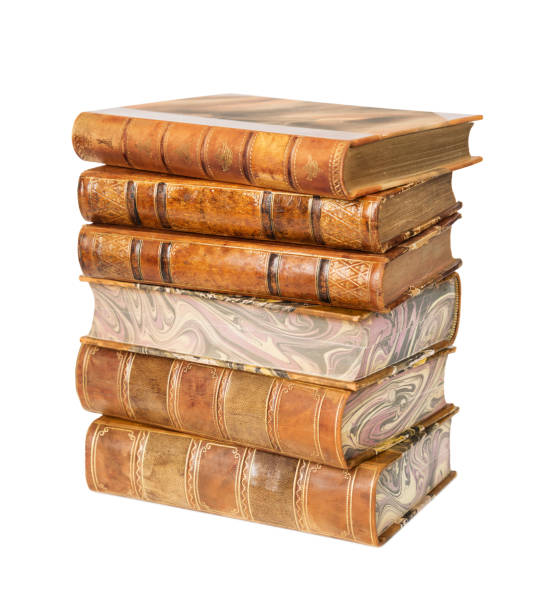 istock Antique books on white background 1127047680