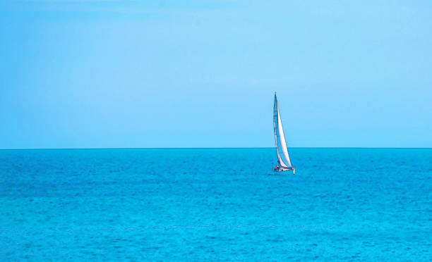 istock sailing boat flowing on the open sea, watercolor painted 1127052951