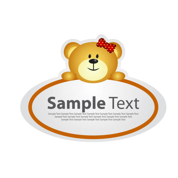 Sticker board banner with girl bear Sticker board banner with girl bear - full color wood turtle stock illustrations