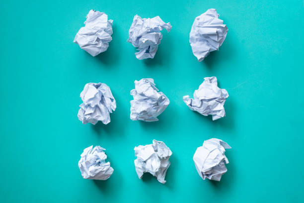 istock collection of various crumpled paper on green background 1127056710