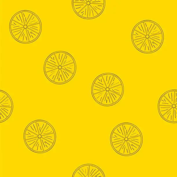 Vector illustration of Seamless pattern of lemons.