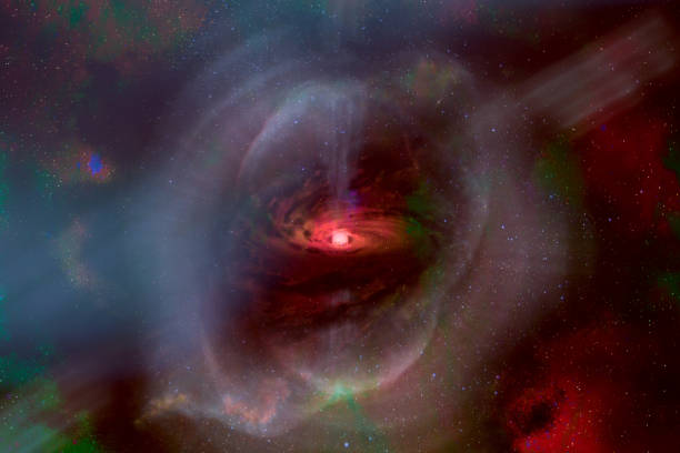 istock Abstract space wallpaper. Black hole with nebula over colorful stars and cloud fields in outer space. Elements of this image furnished by NASA. 1127061454