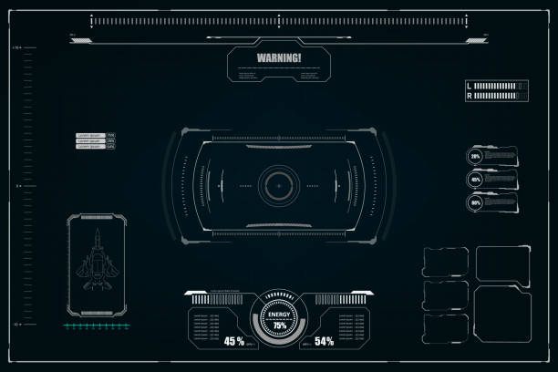 Sci fi futuristic user interface. Vector illustration. Sci fi futuristic user interface. Vector illustration. hud graphical user interface stock illustrations