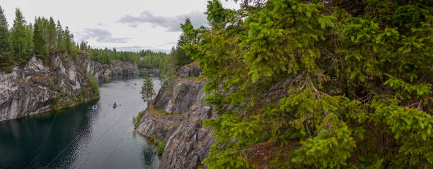 istock Natural Park - stone mountains and water surface. 1127063313