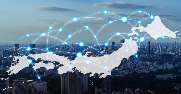 istock Network of Japan concept. 1127063590