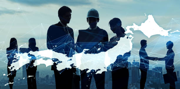 istock Network of Japan concept. 1127063592