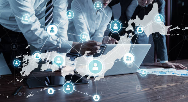 Network of Japan concept.