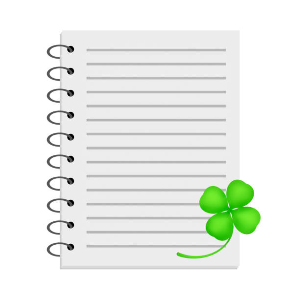 Notebook Notebook and clover. intercalated disc stock illustrations